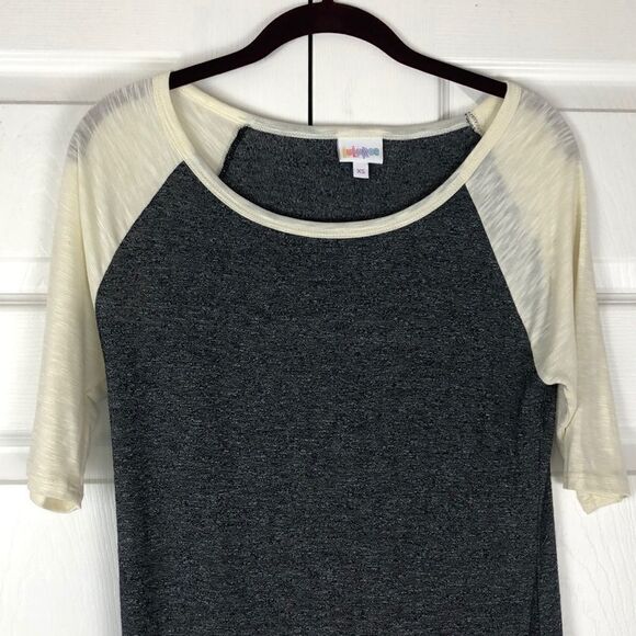 LuLaRoe Julia Dress - Gray and Cream - Picture 2 of 3